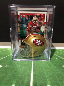 San Francisco 49ers NFL mini helmet shadowbox w/ player card - Super Fan Cave