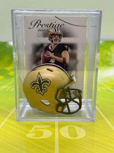 New Orleans Saints NFL mini helmet shadowbox w/ player card - Super Fan Cave