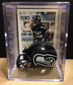 Seattle Seahawks NFL mini helmet shadowbox w/ player card - Super Fan Cave