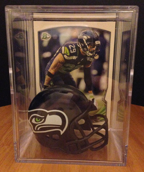 Seattle Seahawks NFL Helmet Shadowbox w/Russell Wilson card