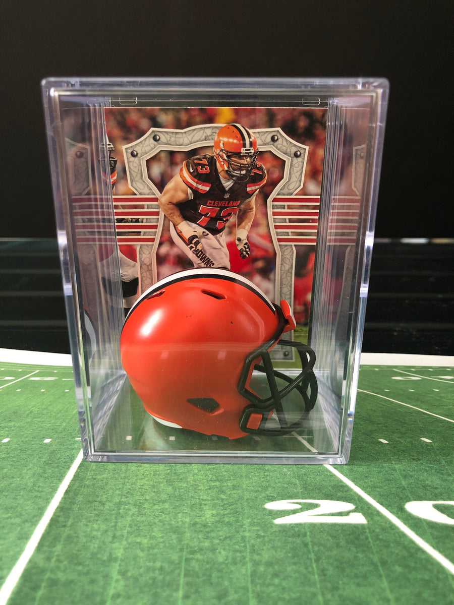 Cleveland Browns mini helmet shadowbox w/ player card– MASTERBAZ