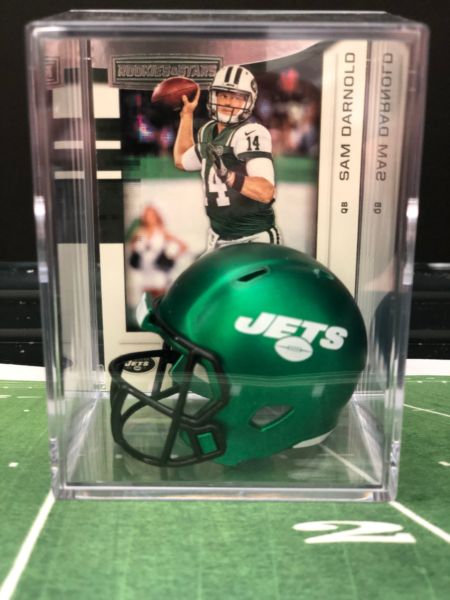 : NEW Green New York Jets NFL Helmet Shadowbox w/Brandon Marshall  card : Collectibles & Fine Art