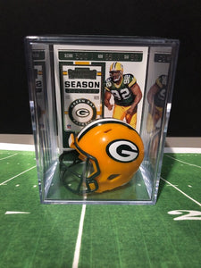 Green Bay Packers NFL mini helmet shadowbox w/ player card - Super Fan Cave