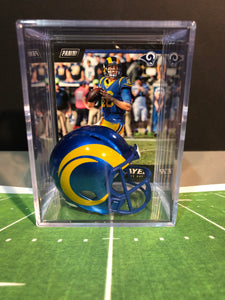 Los Angeles Rams NFL mini helmet shadowbox w/ player card - Super Fan Cave