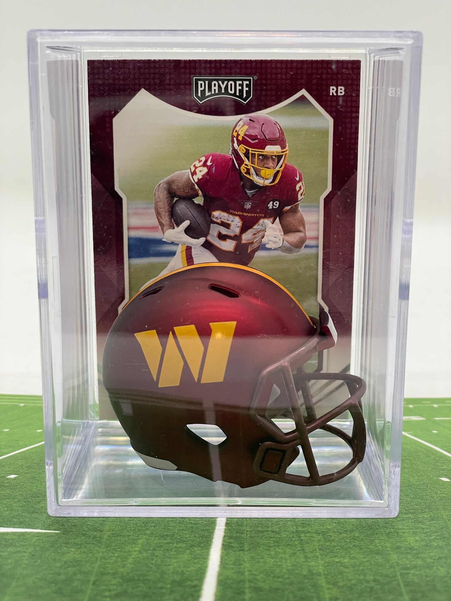 Washington Commanders NFL mini helmet shadowbox w/ player card– MASTERBAZ Washington Commanders NFL mini helmet shadowbox w/ player card– MASTERBAZ