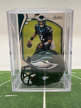 Load image into Gallery viewer, Philadelphia Eagles NFL mini helmet shadowbox w/ player card - Super Fan Cave