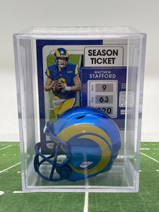 Los Angeles Rams NFL mini helmet shadowbox w/ player card - Super Fan Cave