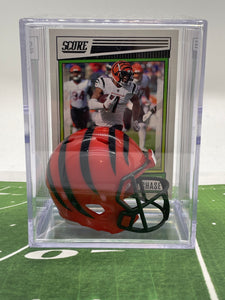 Cincinnati Bengals mini helmet shadowbox w/ player card - Super Fan Cave