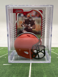 Cleveland Browns mini helmet shadowbox w/ player card - Super Fan Cave