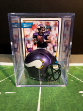 Load image into Gallery viewer, Minnesota Vikings NFL mini helmet shadowbox w/ player card - Super Fan Cave