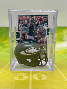 Philadelphia Eagles NFL mini helmet shadowbox w/ player card - Super Fan Cave