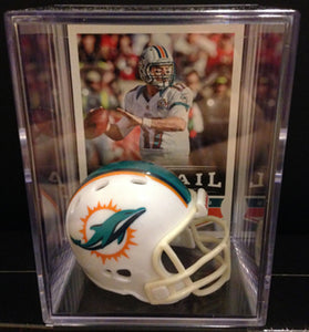 Miami Dolphins NFL mini helmet shadowbox w/ player card - Super Fan Cave