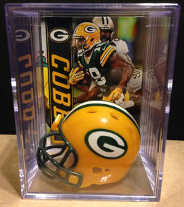 Green Bay Packers NFL mini helmet shadowbox w/ player card - Super Fan Cave