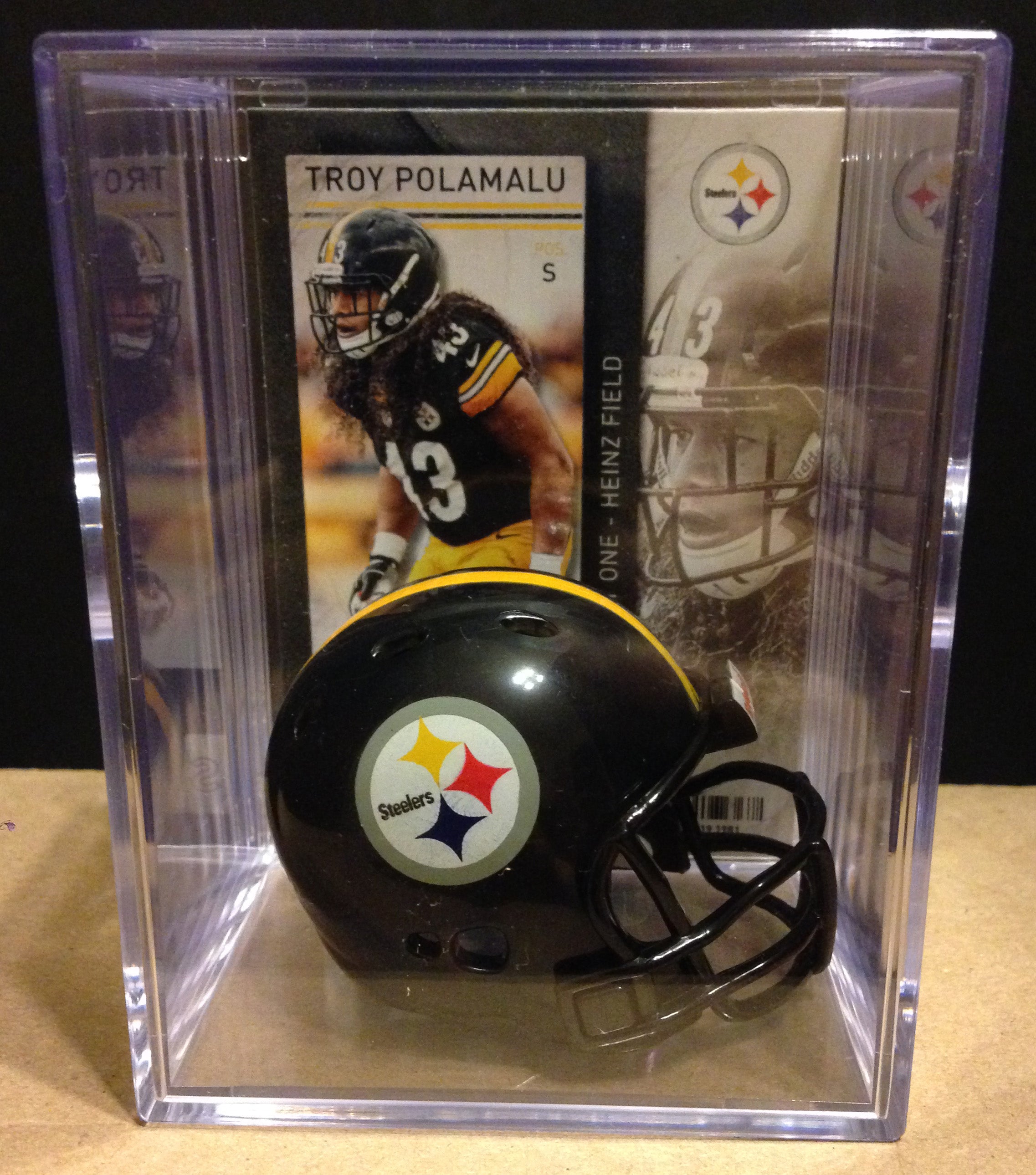 Autographed Shadowbox W/mini Helmet Hines Ward Pittsburgh 