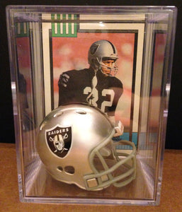 Oakland Raiders NFL mini helmet shadowbox w/ player card - Super Fan Cave