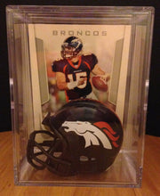 Load image into Gallery viewer, Denver Broncos mini helmet shadowbox w/ player card - Super Fan Cave