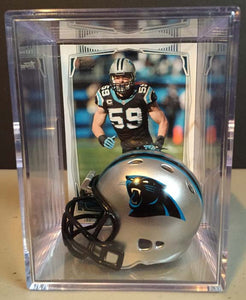 Carolina Panthers mini helmet shadowbox w/ player card - Super Fan Cave