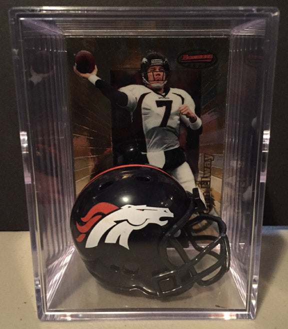 Denver Broncos mini helmet shadowbox w/ player card - Super Fan Cave