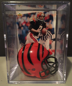 Cincinnati Bengals mini helmet shadowbox w/ player card - Super Fan Cave