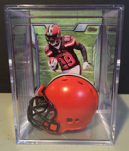 Load image into Gallery viewer, Cleveland Browns mini helmet shadowbox w/ player card - Super Fan Cave