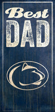 Load image into Gallery viewer, NCAA College Team Logo Wood Sign - BEST DAD 6&quot;x12&quot; - Super Fan Cave