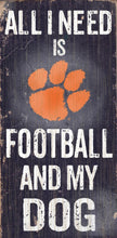 Load image into Gallery viewer, NCAA College Team Logo Wood Sign - Football and Dog 6&quot;x12&quot; - Super Fan Cave