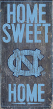 Load image into Gallery viewer, NCAA College Team Logo Wood Sign - Home Sweet Home 6&quot;x12&quot; - Super Fan Cave