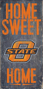 NCAA College Team Logo Wood Sign - Home Sweet Home 6"x12" - Super Fan Cave
