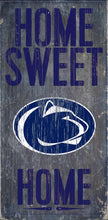 Load image into Gallery viewer, NCAA College Team Logo Wood Sign - Home Sweet Home 6&quot;x12&quot; - Super Fan Cave