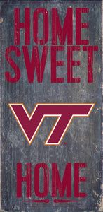 NCAA College Team Logo Wood Sign - Home Sweet Home 6"x12" - Super Fan Cave
