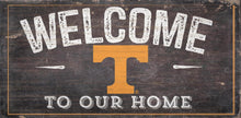 Load image into Gallery viewer, NCAA College Team Logo Wood Sign - WELCOME TO OUR HOME 12&quot;x 6&quot; - Super Fan Cave