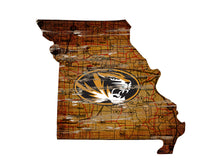 Load image into Gallery viewer, NCAA College Team Logo State Design Wood Sign - Super Fan Cave