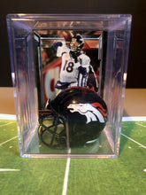 Load image into Gallery viewer, Denver Broncos mini helmet shadowbox w/ player card - Super Fan Cave