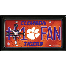 Load image into Gallery viewer, NCAA College Team Logo #1 Fan Licensed Plate Clock - Super Fan Cave