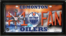 Load image into Gallery viewer, NHL Hockey #1 Fan Team Logo License Plate made Clock - Super Fan Cave