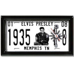 Elvis Presley License Plate made Clock - Super Fan Cave