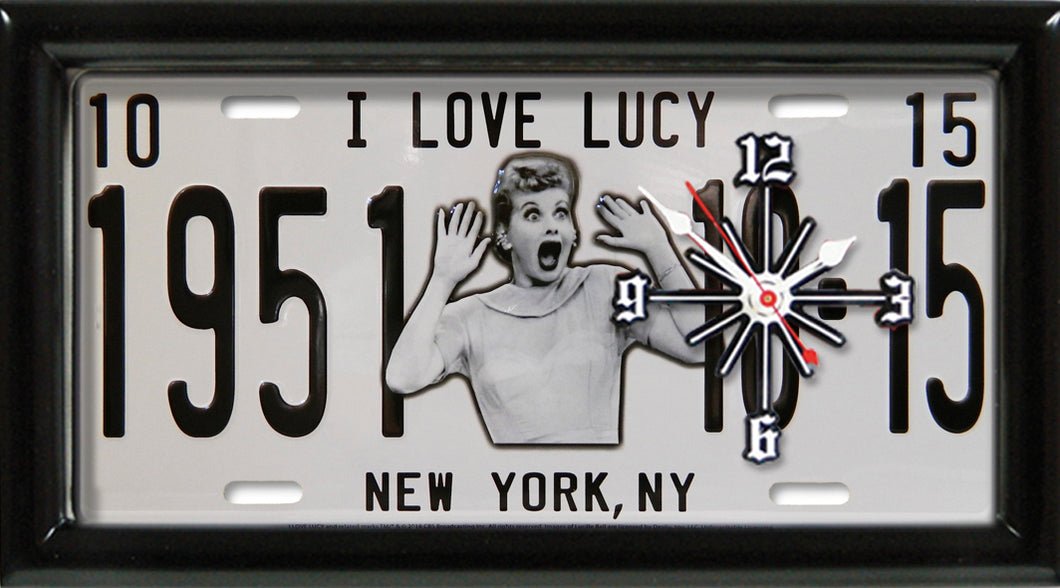 I Love Lucy License Plate made Clock - Super Fan Cave