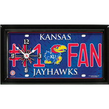 Load image into Gallery viewer, NCAA College Team Logo #1 Fan Licensed Plate Clock - Super Fan Cave