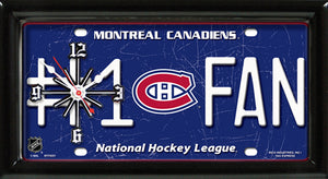 NHL Hockey #1 Fan Team Logo License Plate made Clock - Super Fan Cave
