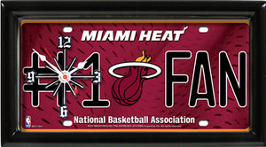 NBA Basketball #1 Fan Team Logo License Plate made Clock - Super Fan Cave