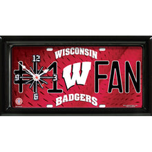 Load image into Gallery viewer, NCAA College Team Logo #1 Fan Licensed Plate Clock - Super Fan Cave