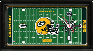 NFL Team Logo Football Field Licensed Plate Clock - Super Fan Cave