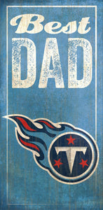 NFL Team Logo Wood Sign - Best Dad 6"x12" - Super Fan Cave