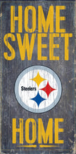 Load image into Gallery viewer, NFL Team Logo Wood Sign - Home Sweet Home 6&quot;x12&quot; - Super Fan Cave