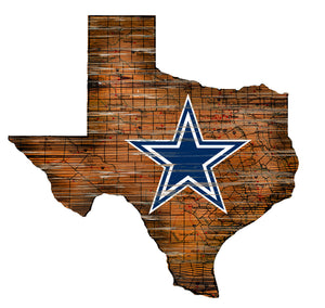NFL Team Logo State Design Wood Sign - Super Fan Cave