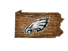 Load image into Gallery viewer, NFL Team Logo State Design Wood Sign - Super Fan Cave