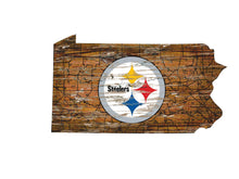 Load image into Gallery viewer, NFL Team Logo State Design Wood Sign - Super Fan Cave